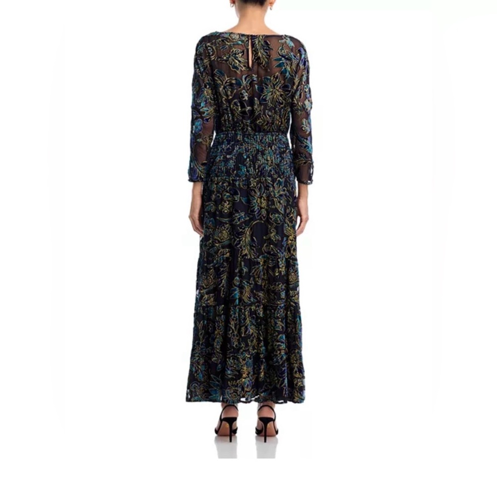 Aqua Bloomingdale’s Velvet Burnout Maxi BOHO Dress - Large - Picture 3 of 10